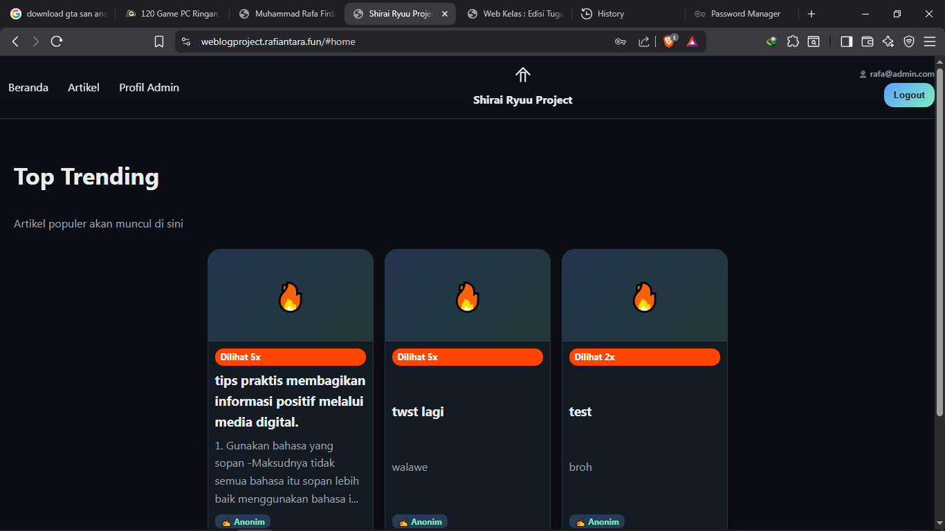 Gambar Proyek Weblog